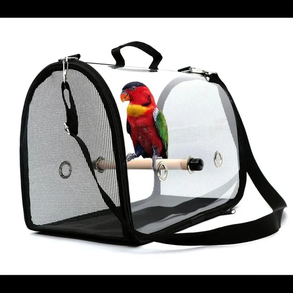 Bird Small Pets Carrier Breathable Travel Cage W/Perch Foldable Size Large New - Picture 3 of 13
